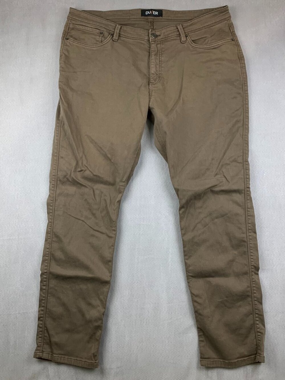DU/ER Mens Pants 40 Brown Chino N2X Relaxed Taper No Sweat Performance 40x32